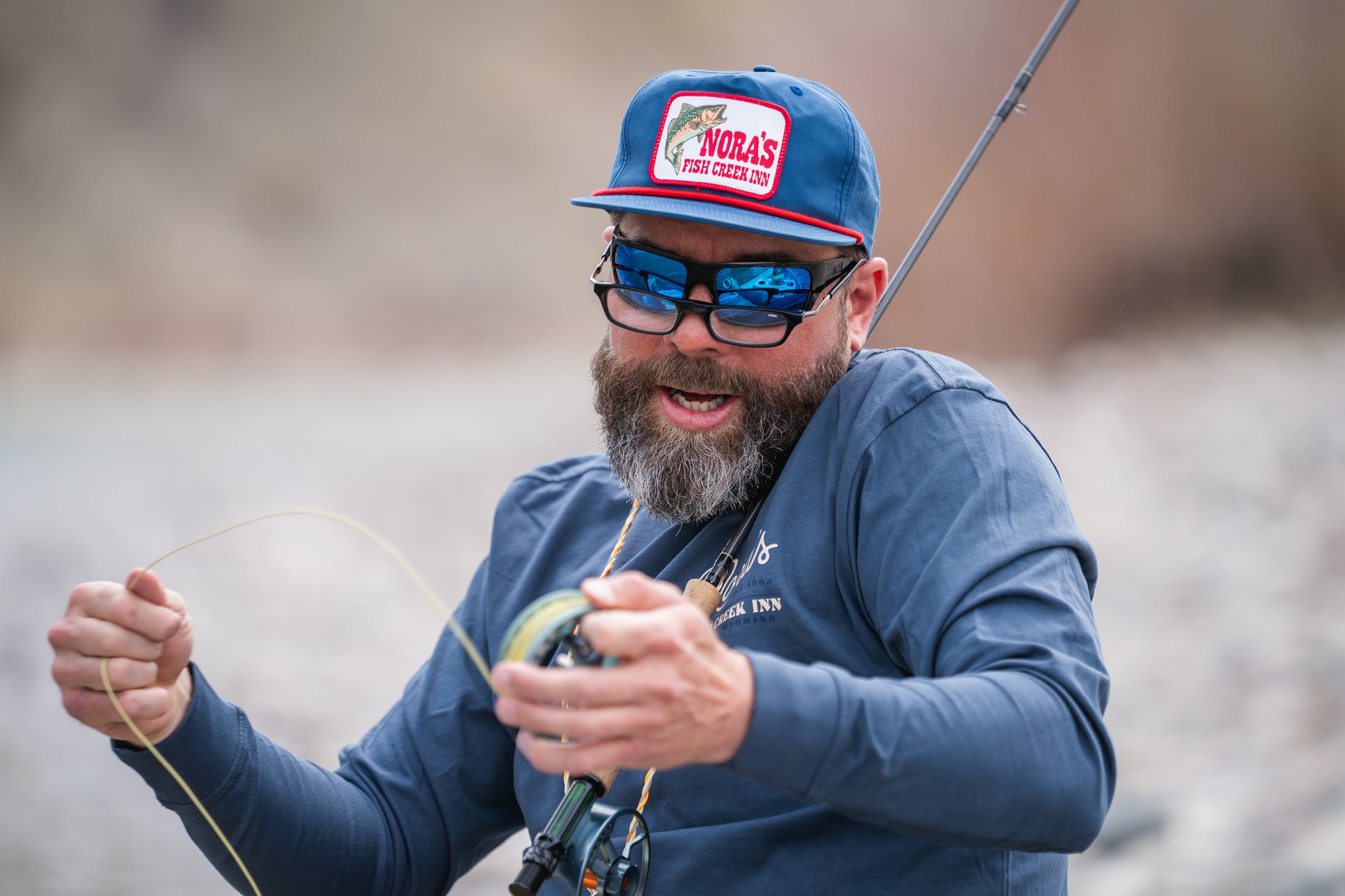 Blue and Red Fish Patch Hat