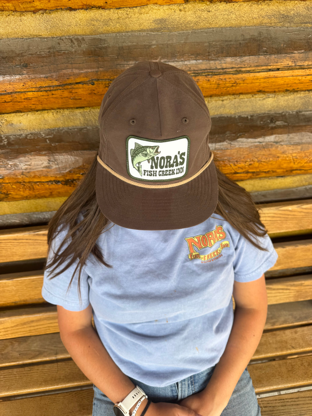 Brown Fish Patch Hat